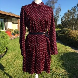 Navy blue with red flowers dress